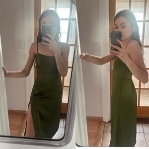 aritzia wilfred * NWT 6 * affogato dress grotto green 🇯🇵 fabric from Japan